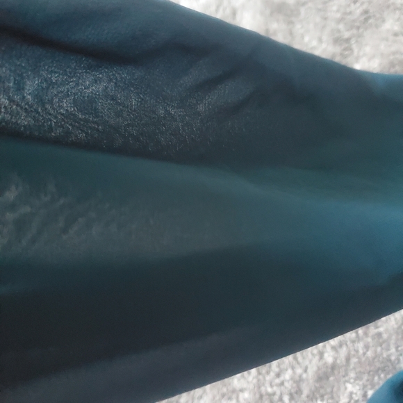 Forever 21 Teal Sheer Chiffon Blouse With Peter Pan Collar Size Small - Picture 6 of 6